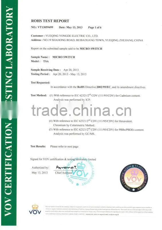 lift limit switch / hydraulic limit switch / 250VAC limit switch