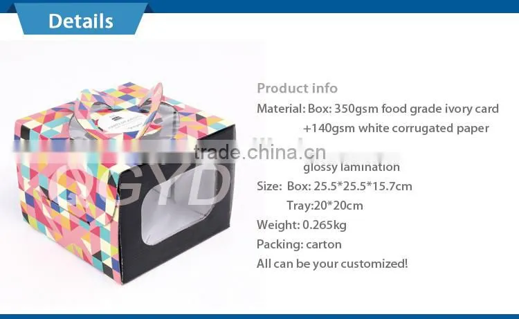 manufacturer custom logo clear plastic cake box packaging