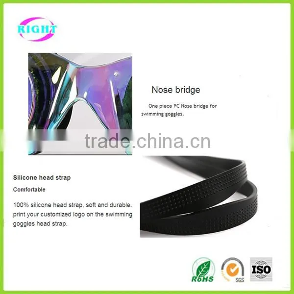 Fashion silicone anti fog swimming goggles