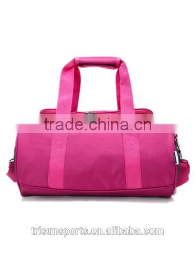 2015 latest handled women polyester colorful gym bag from china