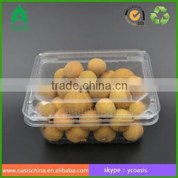 Clear palstic clamshell boxes for vegetable packing pet
