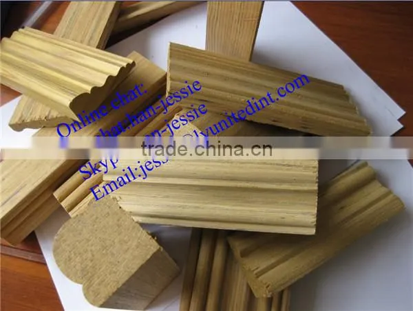 unpainted wood baseboard