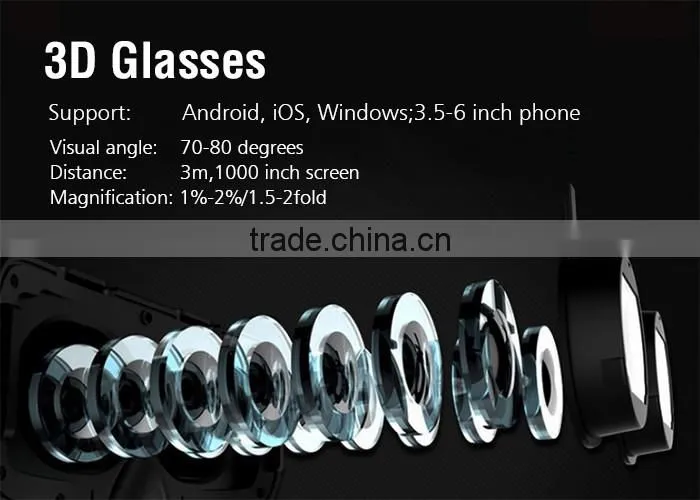 2016 Fashion Style VR Box OEM 3D Video Glasses