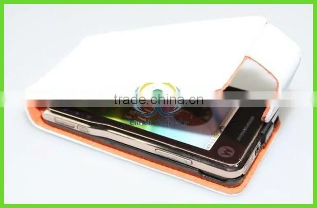 pure white wallet style leather cover for moto