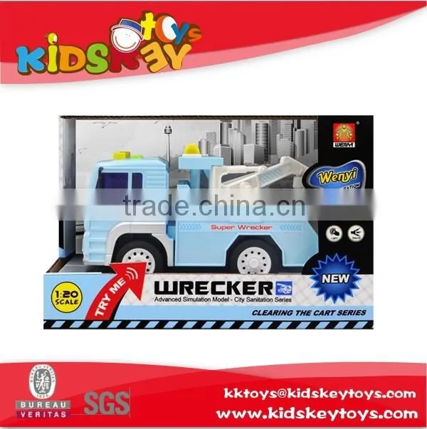 Promotional plastic wheels friction toy car yellow fire truck toys with sound and light