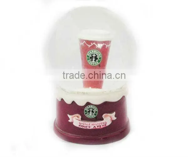 2008 High quality resin customized musical christmas water globe