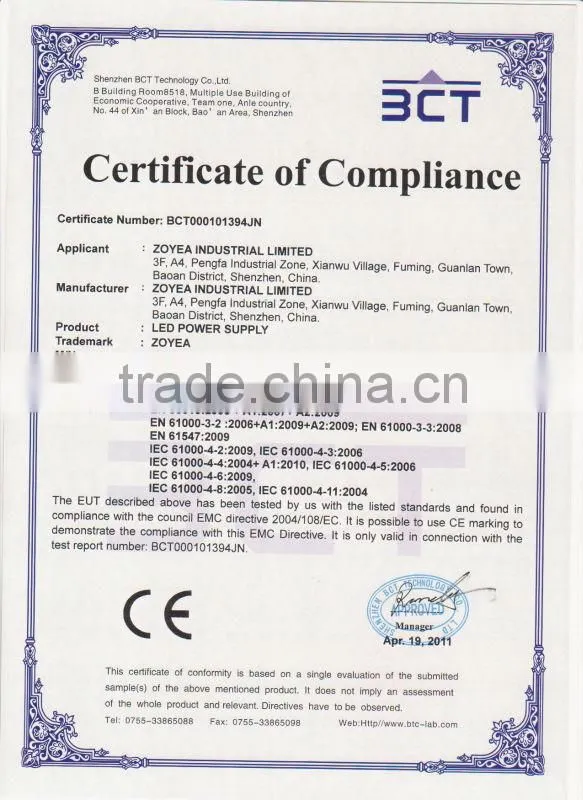 24V 200W led flood light driver with CE&ROHS