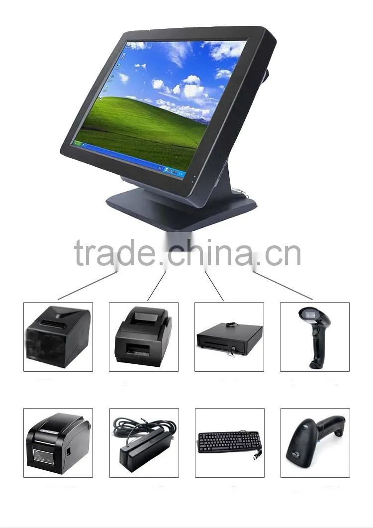 fast 15 inch all in one touch pos system/pos terminal/pos machine