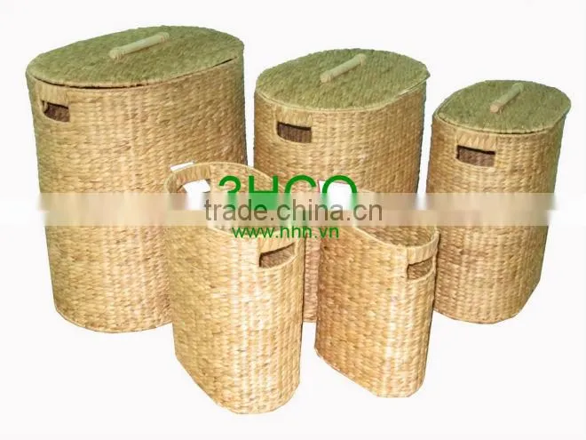 2015 New Product Water Hyacinth Hamper for Home Decoration and Furniture