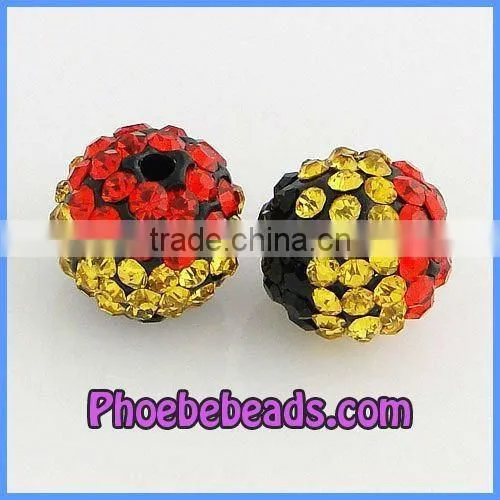 10mm Gold CZ Shamballa Crystal Beads Wholesale CPB-029