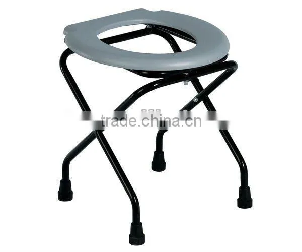 Portable folding commode
