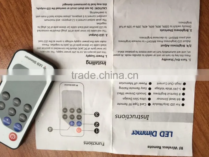 Led RGB Controller With RF Remote-Control,DC12V Led RGB Strip RF Controller