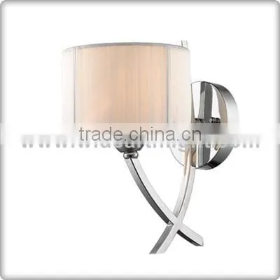 UL Hotel Lighting Mounted Wall With Brown Drum Shade In Chrome Finish W90033