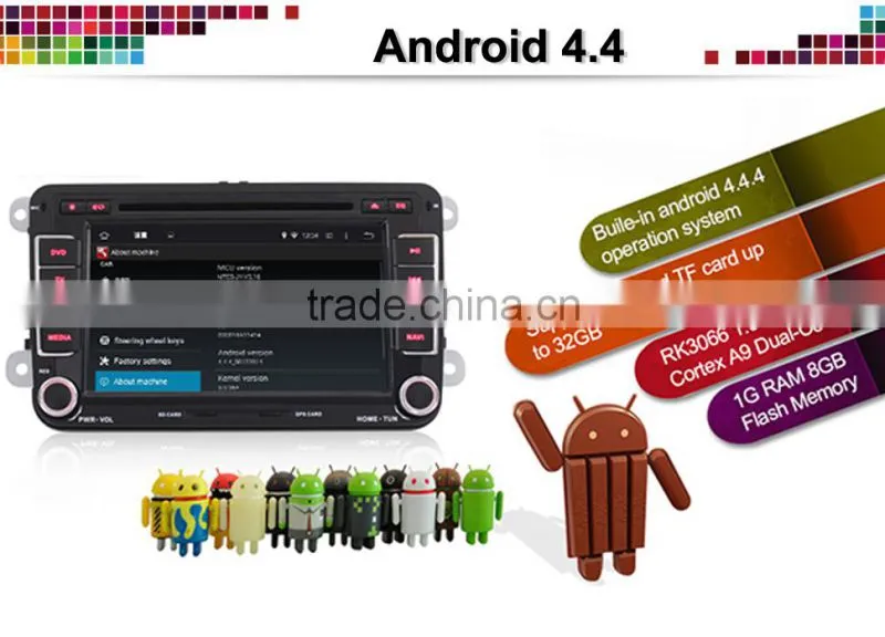 7 inch Capacitive touch screen dvd car android for vw jetta with bluetooth/gps