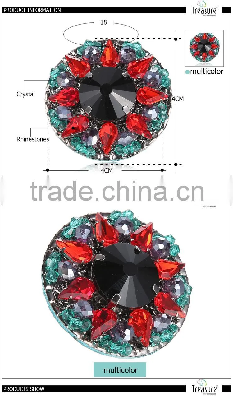 2016 Spring Hot selling elegant round ring with shining crystal