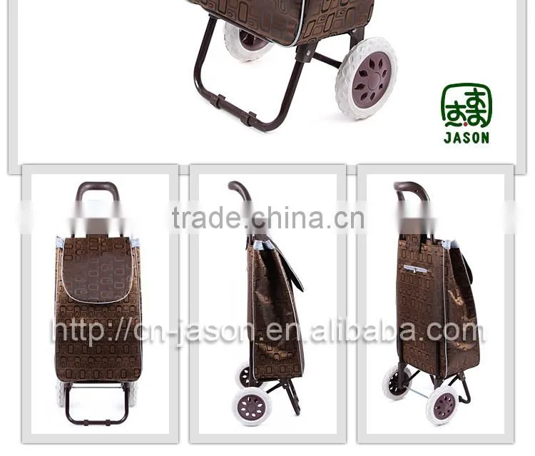 Pooyo Jacquard fabric portable folding shopping trolley bag A2S-5