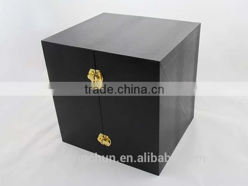 High quality packaging wine glass paperboard box with metal button