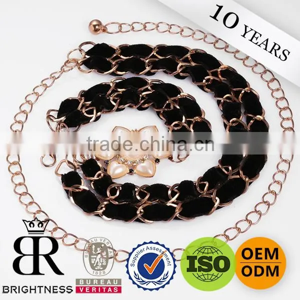 Charm pearl decorative gold metal chain for handbag