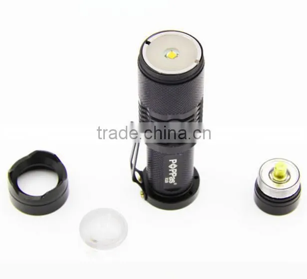 X1B 18650 battery XML T6 10w zoom led rechargeable tactical flashlight/Black cheap mini flashlight
