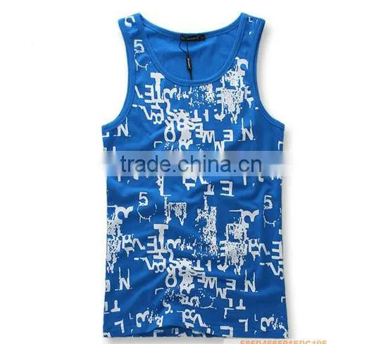Printed mens fitting sports vest new style