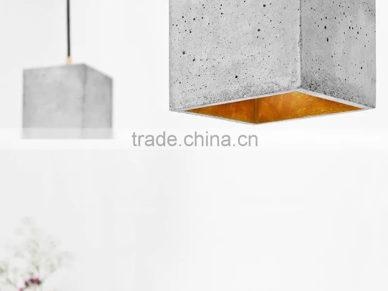 10.7-10 carefully casted square drop hand crafted concrete light pendant lamp every single lamp is truly unique