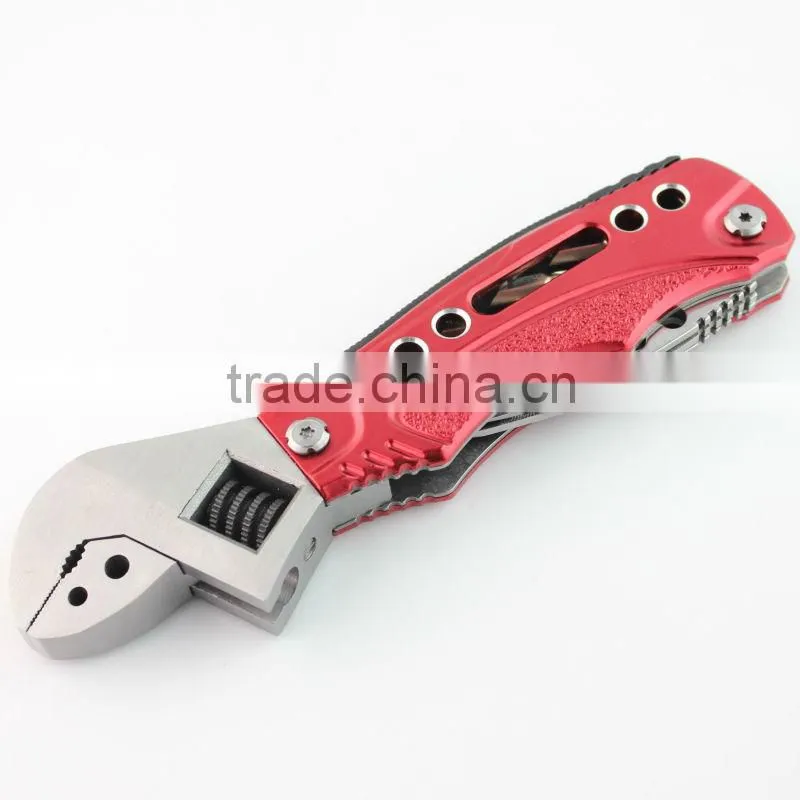 FT1126 High Quality Adjustable Wrench with knife and screwdriver