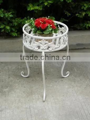 popular chic antique white metal garden outdoor flower plant stand