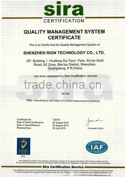 QUALITY MANAGEMENT SYSTEM CERTIFICATE