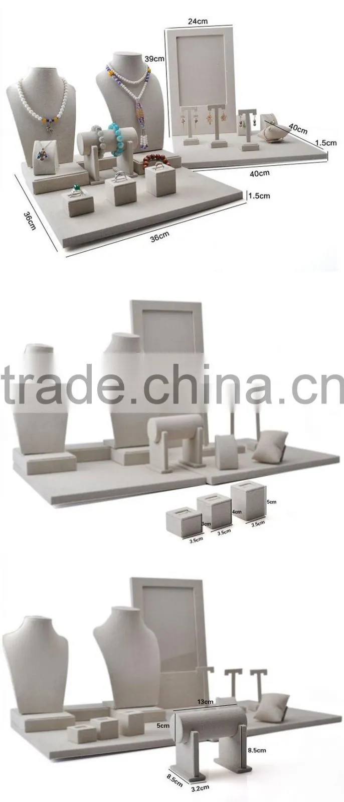 Luxury for shop cabinet window show display for jewelry sets stand