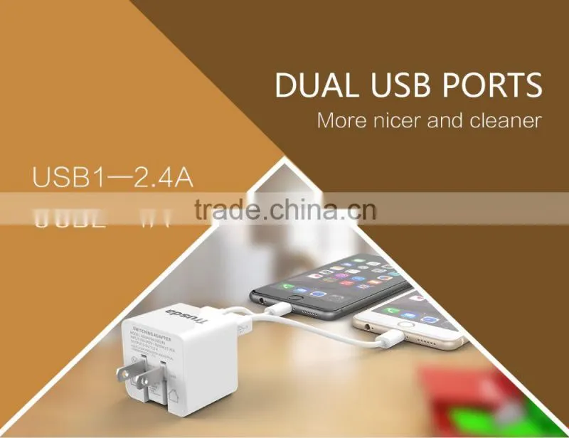 2016 USB 5V 3.4A 17W AC Adapter USB Wall charger with 2 port USB Charger 3C PSE FCC UL