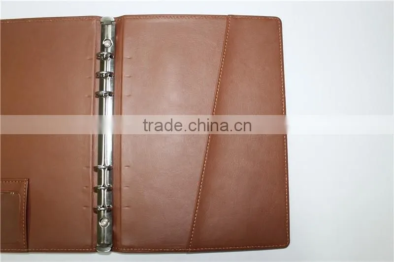 Dongguan factory direct pu leather file folder with Multi-function pocket,High quality file folder customized Logo