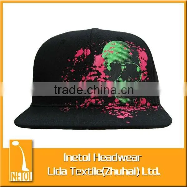 6 panel flat brim custom hiphop cap