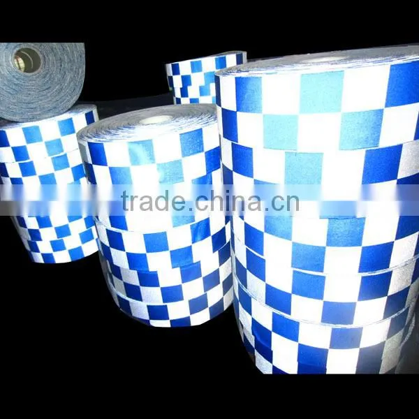 Reflective Warning Tape In Checked Fabric Material