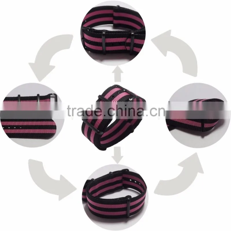 PVD Black Heat Welded Watch Band 20mm With Wrist