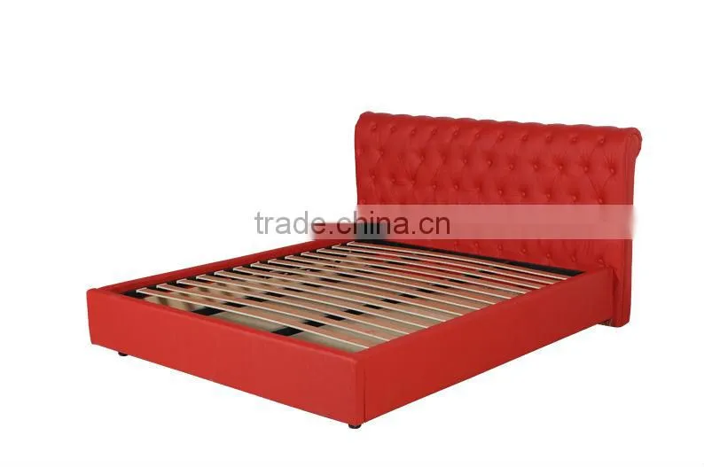 latest soft leather beds in china