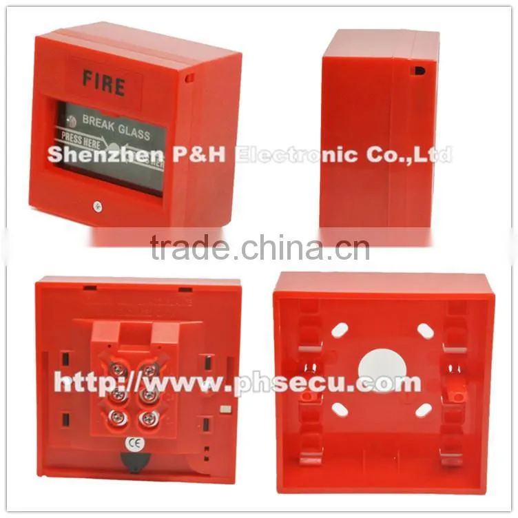 Red color Single Pole 24VDC square fire alarm call point