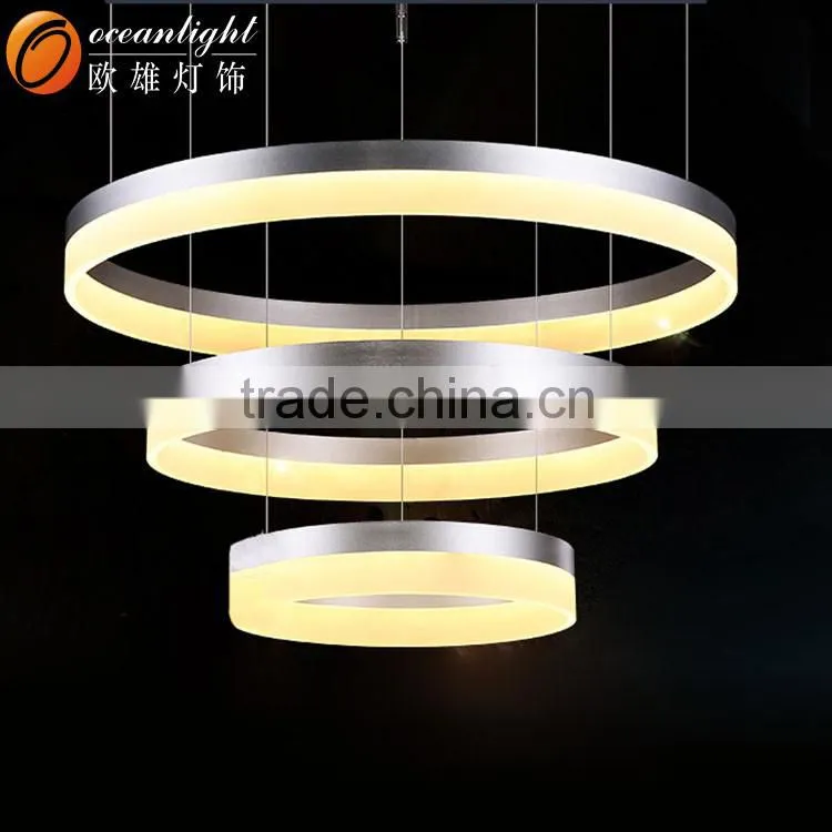 Frosted Crystal Pendant Lamp Wood Pendant Lamp LED Ring Pendant Lamp OM66138