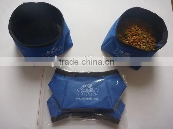 Convenient collapsible dog bowl your logo could be printed on waterproof and eco-friendly