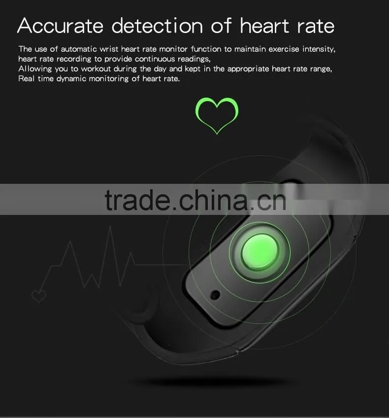 smart wristband heart rate monitor smart bracelet Bluetooth Pedometer for smart phone long stand by
