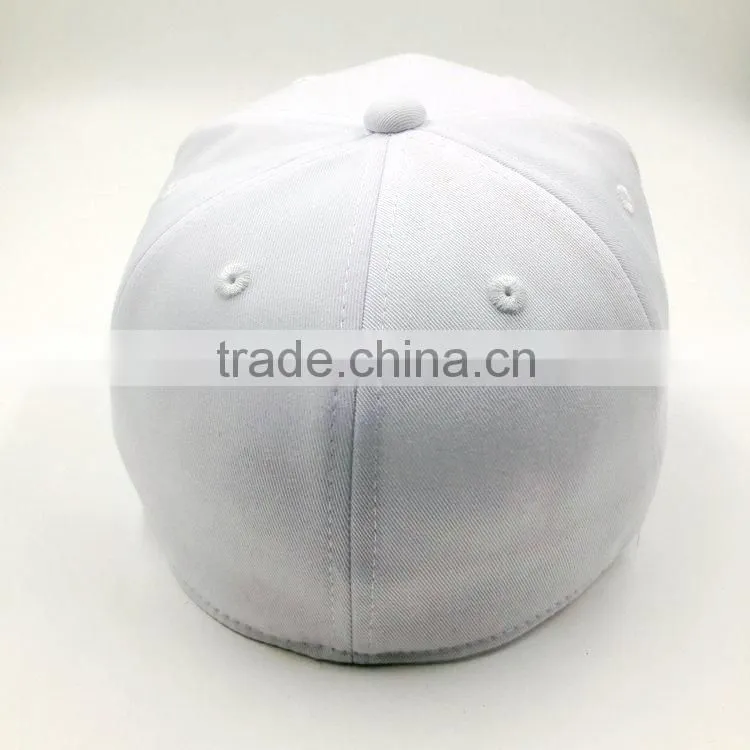 White color 100% cotton twill blank baseball cap