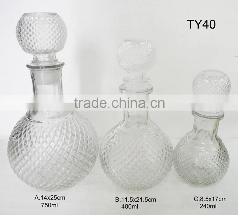 Bubble shape crystal glass jar 400ml 750ml