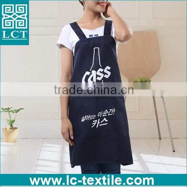 blue apron with pockets for cream milk company promotion