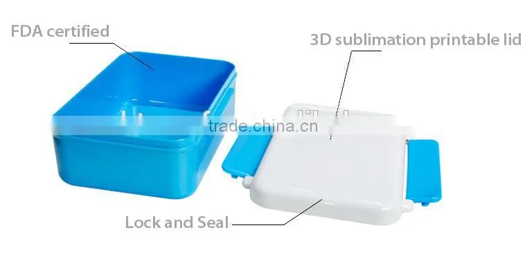 Printable popular sublimation blank lunch box with competitive price
