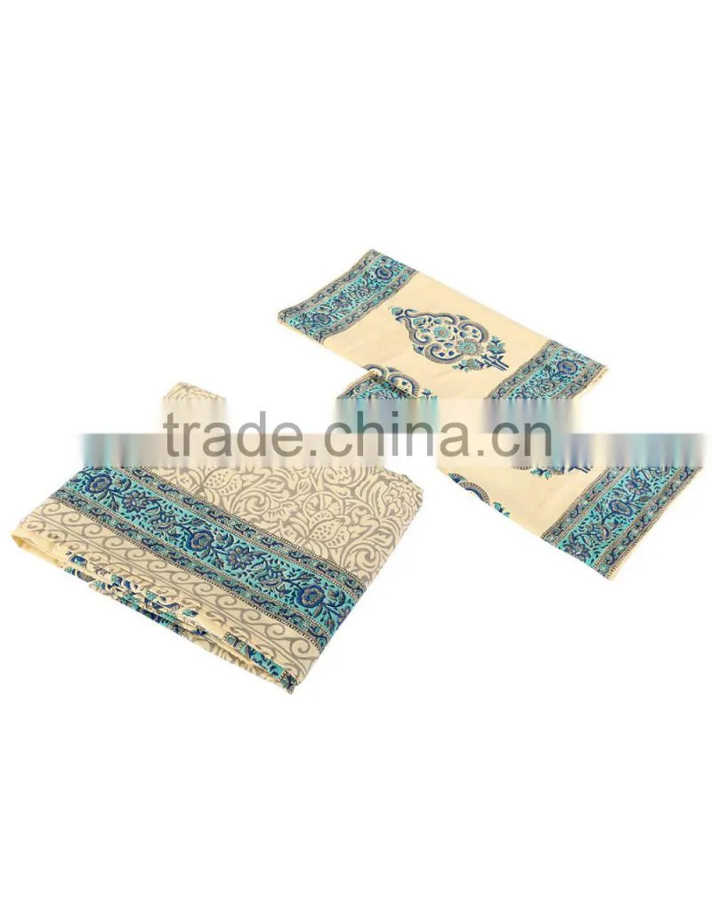 High Quality Bedding Set 100% Cotton Fabric Flower Hand Made Bed Sheet Fabric