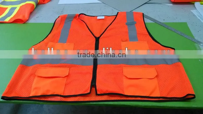 orange mesh reflective safety vest