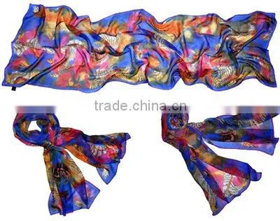 2016 Newest 100% lady silk scarves (DX1001-1)