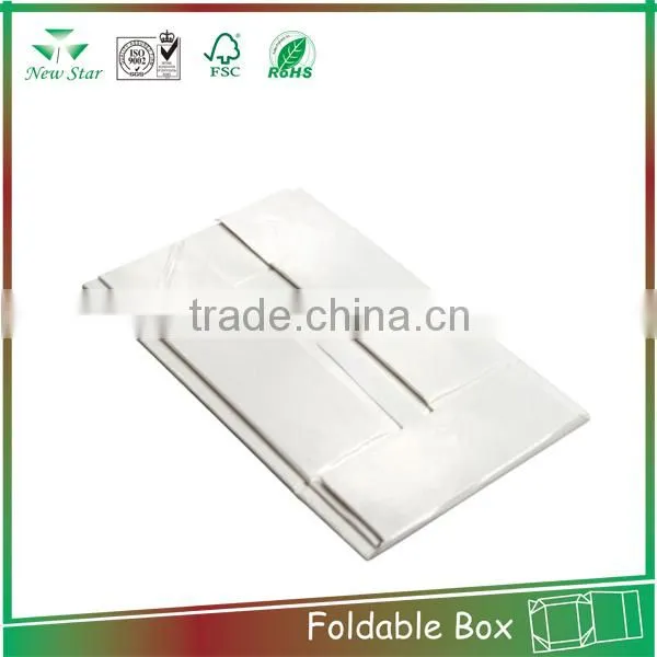 custom collapsible shopping box,silver foil peper wrapped collapsible box