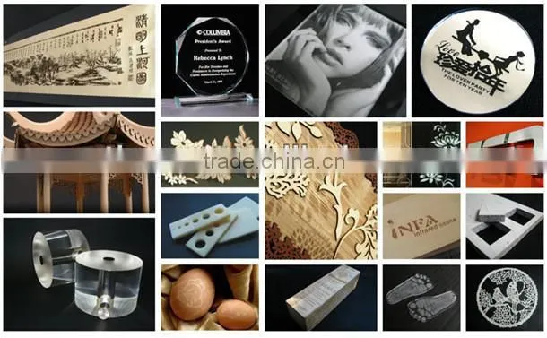 CNC LM-1325 laser engraving cutting machine on porcelain insulator