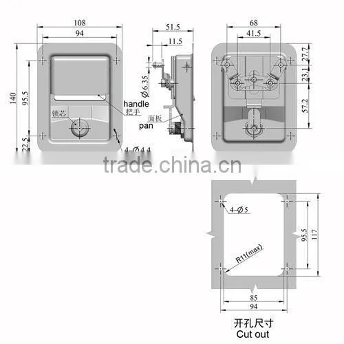 Two points paddle latch