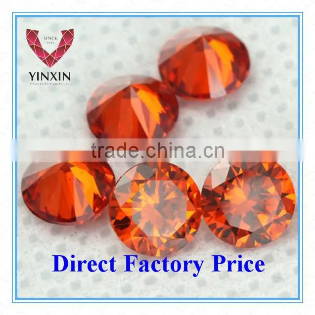Wholesale Price of Round Shape Orange Synthetic Gemstones
